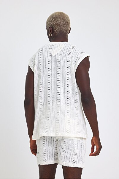 İLKCET MODA Long Size Jacquard Oversize Undershirt