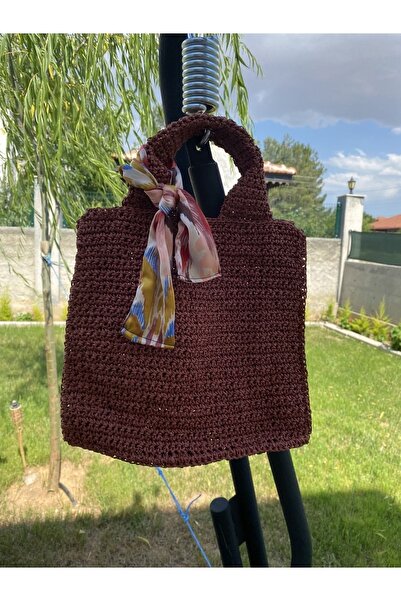 vetchdesign Vişne Çürüğü - El Örgüsü Kağıt İp Çanta