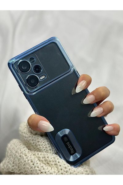 Vip Case Redmi Note 12 Pro 5g (في الخارج) حماية الكاميرا شعار شفاف يظهر الحواف لامعة فاخرة أوميغا