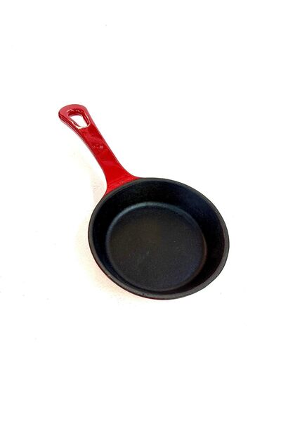 TRENDBULL Demir Döküm Mini Sos Tavası Kırmızı Veya Turuncu 12 Cm Indüksiyon O...