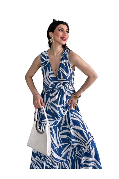 WOMAN VISION Rochie de dama din vascoza cu decolteu in V - talie elastica, model nr: 601