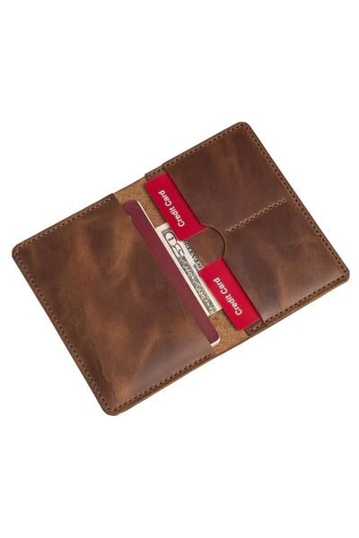 Lost Slope محفظة جواز السفر الجلدية - جلد حقيقي وصناعة يدوية