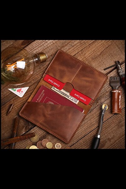 Lost Slope Leather Passport Wallet - Real Leather & Handmade