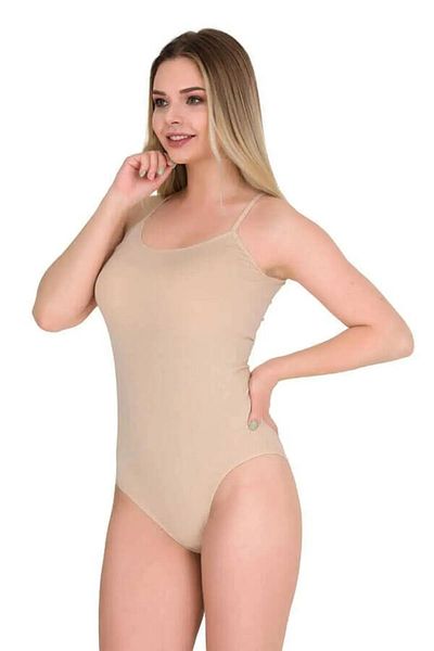 Berrak Set body cu bretele din frânghie din 2 piese de culoare nud