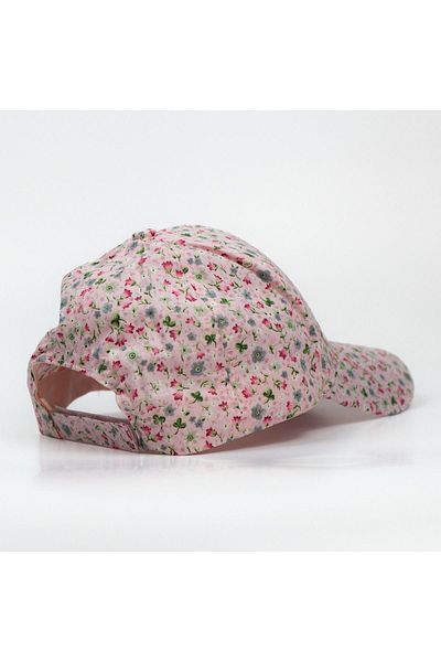 LEAN CAP Summer Flower Breeze Patterned Cotton Pink Poplin Fabric Adjustable Standard Size