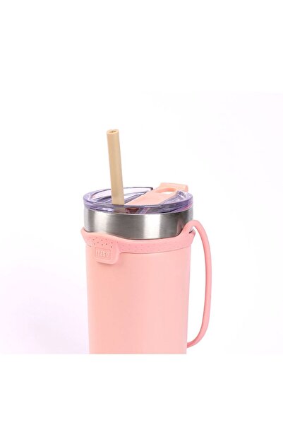 Tyeso Soulmate 550ml White Tumbler - Vacuum, Stainless Steel and Silicone Hanger