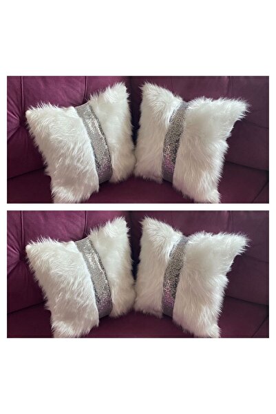 YILMAZHOME Διακοσμητικό κάλυμμα μαξιλαριού 4 τεμαχίων με βελούδινη ρίγα