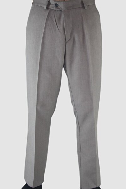 Jack Paul Erkek Klasik Kesim Gri Kumaş Pantolon