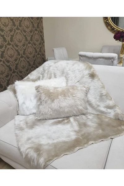 YILMAZHOME شال أريكة قطيفة - عظمة