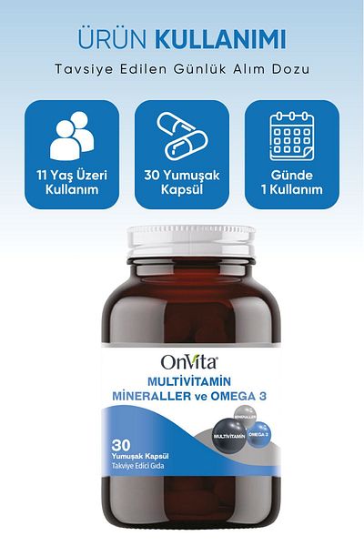 Onvita Omega 3 and Multivitamin Minerals - 30 Soft Capsules