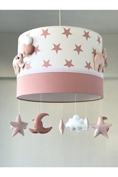 atölye ay ışığı Pudra Yıldızlı Filli Bebek Çocuk Odası Avize