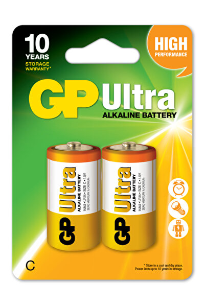 GP Lr14 Orta Boy Ultra Alkalin Pil 2'li Paket 14au-u2 C Boy