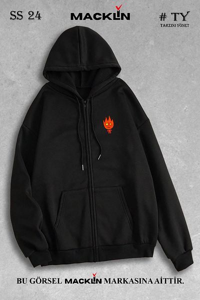 macklin Unisex Γυναικεία Ανδρικά Φλις Μπουφάν Φλις Μπουφάν Lover με κουκούλα και φερμουάρ
