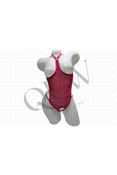 Pembe Özel Bölgesi Ve Göğsü Açık Büyük Beden Babydoll - QUW95-1001-04