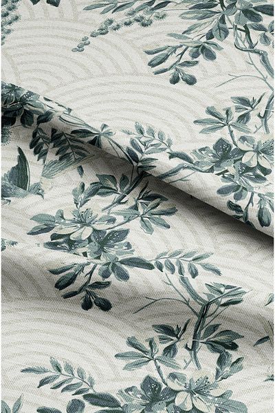CANİLA Black Flower Patterned Blackout Background Curtain - 1St Quality Digital Printed Decorative Curtain