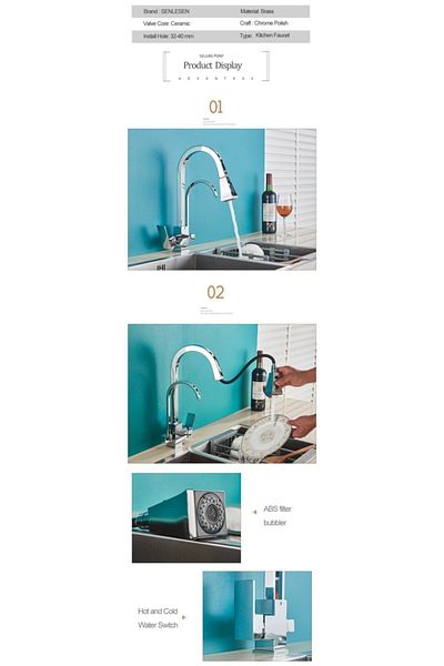 OEM Kitchen Sink Faucet Dual Flow Water Purification Outlet New Design Chrome Spiral Imported