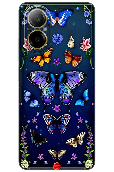 realme 12 Lite (RMX3890) Uyumlu Kılıf Desen Baskılı Silikon Kelebek STK:669 H...