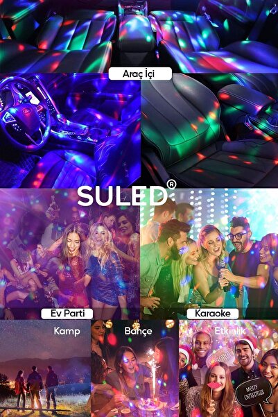 SULED Sl-1018 Mini Sihirli Disko Topu Sese Duyarlı 4w Usb Işıklı Küre Usb Enerjili Telefon Ile Çalışır
