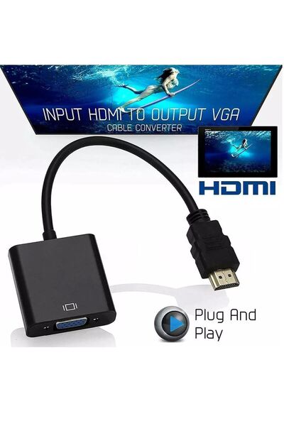 batcell Hdmi To Vga Dönüştürücü Ekran Büyütücü Çevirici Vga Kablo