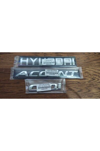 OEM شعار شعار Hyundai Accent Crdi - مجموعة حروف الأمتعة الزرقاء، 3 قطع