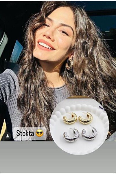 Brillo Zirkon taşlı kalın halka Demet Özdemir küpesi