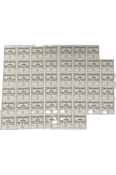 GÜVEN 75 Pieces Engagement - Wedding Label Printed Marriage Single Sheet