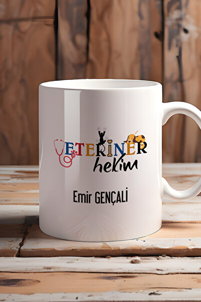 Hedizu Kişiye Özel Veteriner Hekim Kupa Bardak Beyaz İsme Özel Tıp Bayramı He...