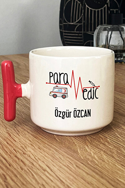 Hedizu Kişiye Özel Paramedik Kupa Bardak T Kulplu Pembe İsme Özel Tıp Bayramı...