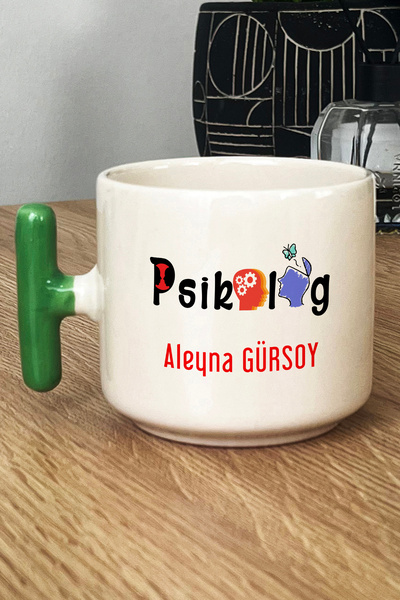 Hedizu Kişiye Özel Psikolog Kupa Bardak T Kulplu Yeşil İsme Özel Tıp Bayramı ...