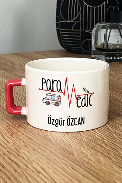 Hedizu Kişiye Özel Paramedik Lüks Fincan Turuncu İsme Özel Tıp Bayramı Hediye...