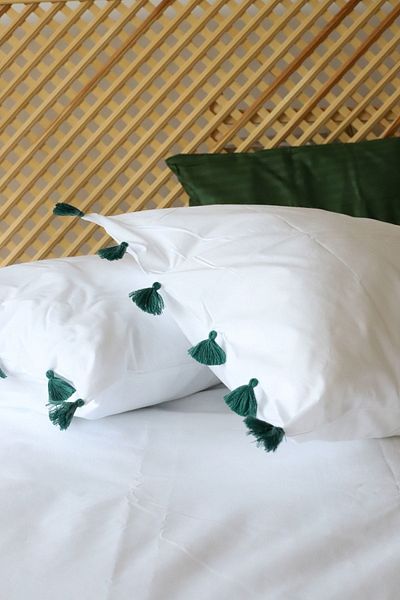 Tekstil Home Set cuvertură dublă dublă din bumbac, 100% bumbac, lucrat manual, verde, cutie de zestre de sezon nou