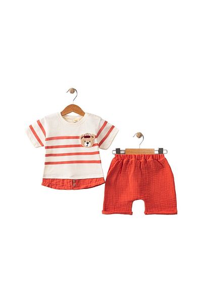 WOW Muslin Shorts and Top Set for Baby Boy - Summer Bottom Top Set