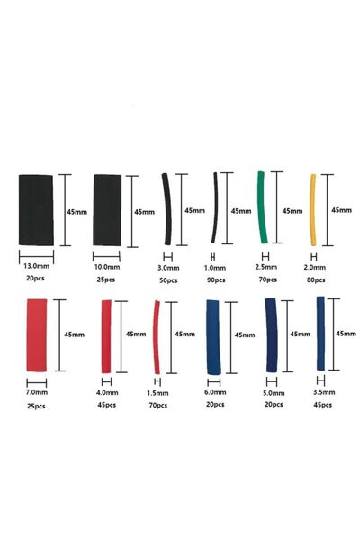 TUTYAKALA 560 Adet Isıyla Daralan Renkli Laptop Şarj Kablo Kaplama Yalıtım Tamir Bandı Koruyucu Makaron