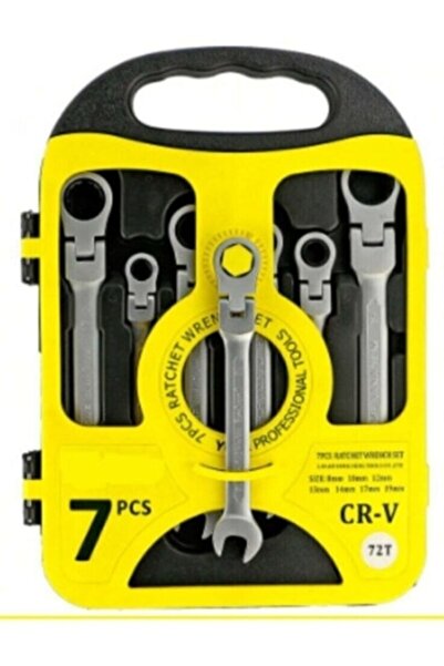 işgör 7 Parça Mafsallı Cırcır Anahtar Seti Cırcır Set 8-19 Mm