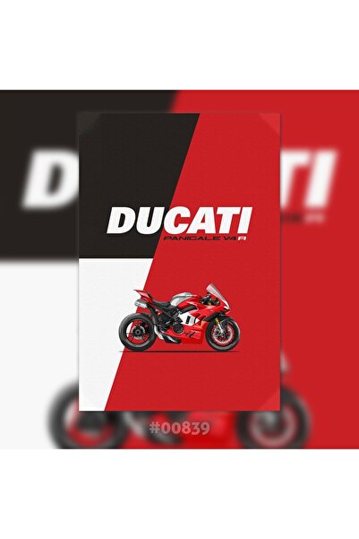 Plexit Ducati Motor Baskılı Ahşap Tablo