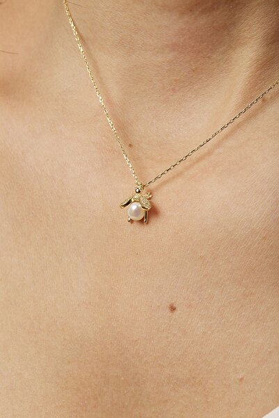 Joy of Jade Colby Kolye 1 mikron 18 Ayar Altın Kaplama (925 Ayar Gümüş Üzerin...