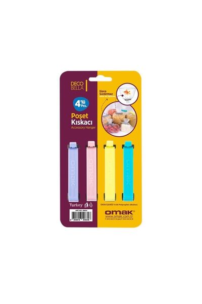 Ankaflex 4'lü Pratik Poşet Klipsi Küçük Boy Pratik 4 Adet Kıskaç Klips