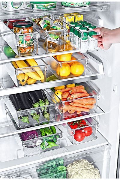 EMHOUSE Em-611 Midi Size 3 Piece Refrigerator Organizer