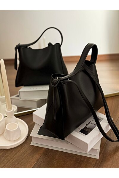 Goldies Bag Kadın Siyah Ayarlanabilir Kemer Askılı Toka Detaylı Shopper El Ve...