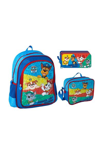 GENC DIJITAL BASKI Geantă pentru școală primară Paw Patrol - Set de nutriție și creion