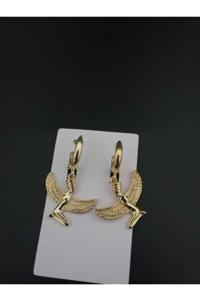 Angel Kadın Küpe 925 Ayar Gümüş Renk Gold