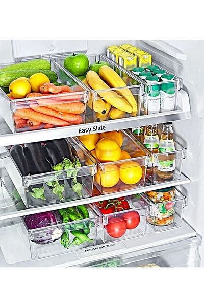 BOZHOUSE 3 Tall Maxi Refrigerator - Clear Cabinet Organizer
