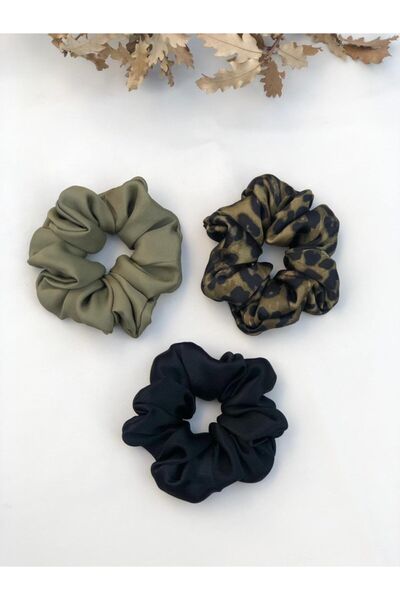 KİKİYS Khaki Leopard Patterned 3-Piece Hairpin Set Women's Hair Accessory