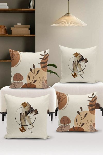 Bertille Home Μινιμαλιστική Σειρά Διπλής Όψης Ψηφιακά Εκτυπωμένη Σετ Μαξιλαροθήκης 4 τεμαχίων (Μινιμαλιστικό Σετ Κάλυμμα)