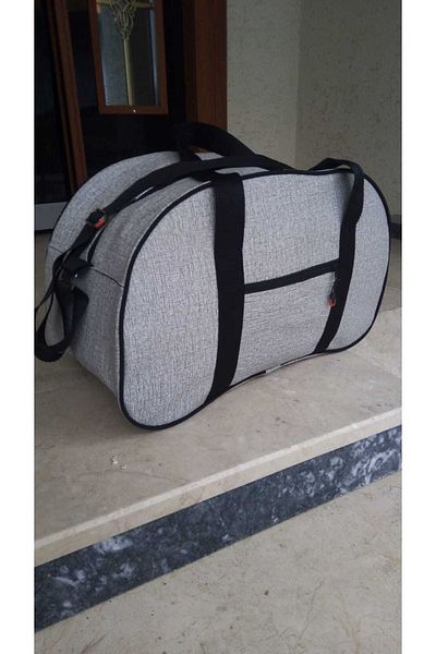 NFY STYLE Nfystyle Large Size Unisex Travel Bag with Hand and Shoulder Strap Fitness Hand Suitcase Gray Leather