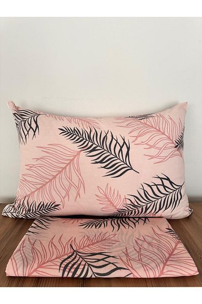 üntaş Feather Patterned Single Elasticless Sheet and Pillowcase - 1 Piece