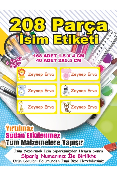 LİPYOS Etichetă școlară Etichetă pentru caiet de creion Etichetă personalizat...