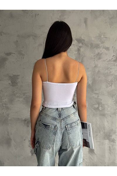 YMBRAND Crop Top din bumbac la atingere moale - Top tanc bustier cu bretele