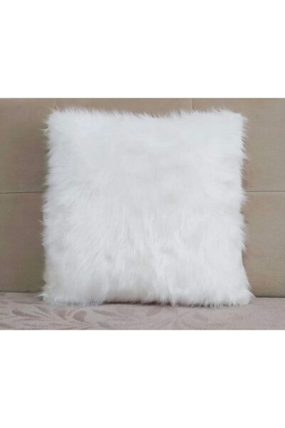 YILMAZHOME غطاء وسادة قطيفة - أبيض
