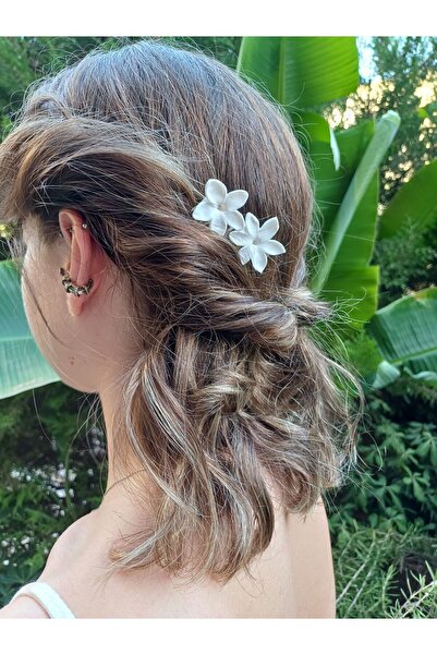 CREATİVESHOP Beyaz Çiçekli Tarak Toka, Gelin Tokası, Düğün Saçı, Düğün Aksesu...